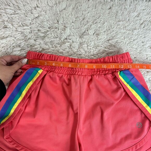 Athletika Couture Women's Pink Dolphin Shorts M Rainbow Trim - Picture 7 of 8